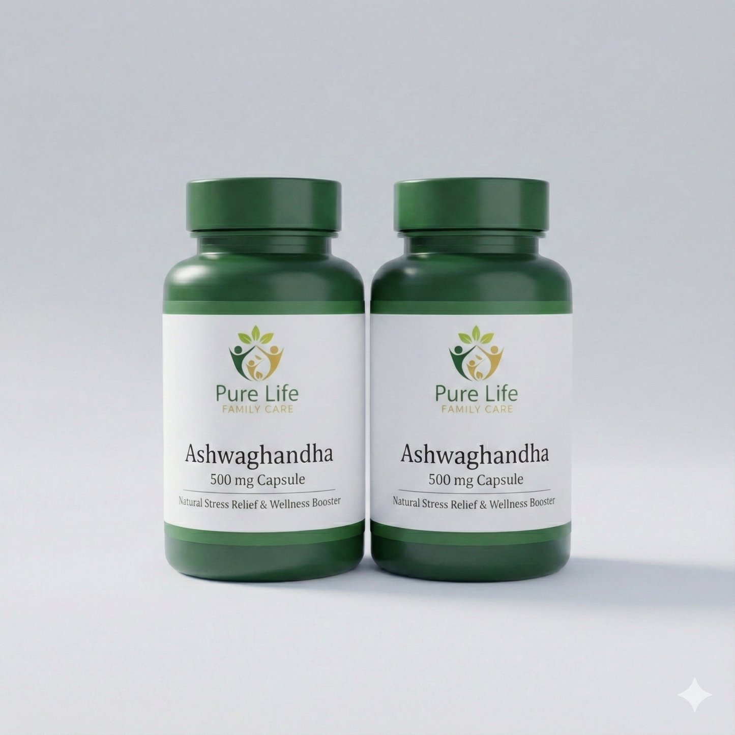 Ashwagandha Capsules 500mg - Stress Relief, Sleep Aid & Energy Booster - Pure Life Family Care