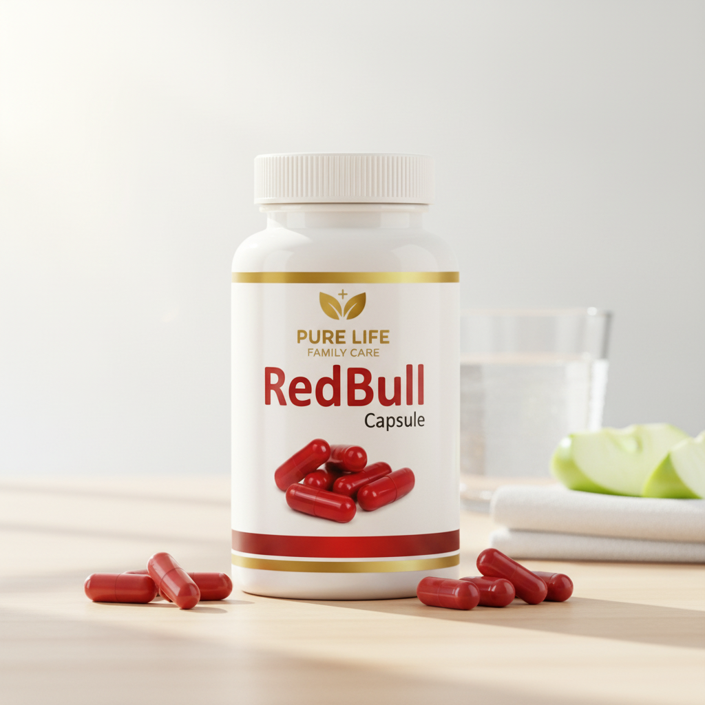 Pure Life Red Bull Capsules for Nafs ki Sakhti (Erection Hardness)